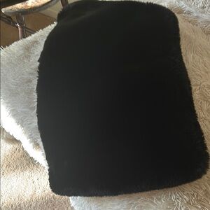 Elegant Black Faux Fur Shawl